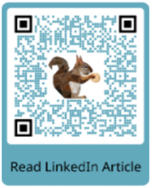 QR Code which when scanned opens an article on LinkedIn by Michael Weinberger entitled "The Secret to Rapid Innovation: Building a Successful Fusion Development Team"